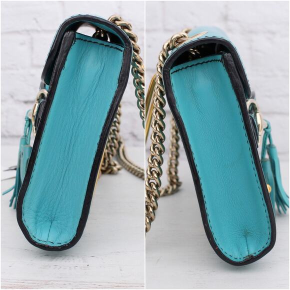 Gucci Emily Turquoise Calfskin Leather Crossbody and Shoulder Purse A4979 - Picture 10 of 10